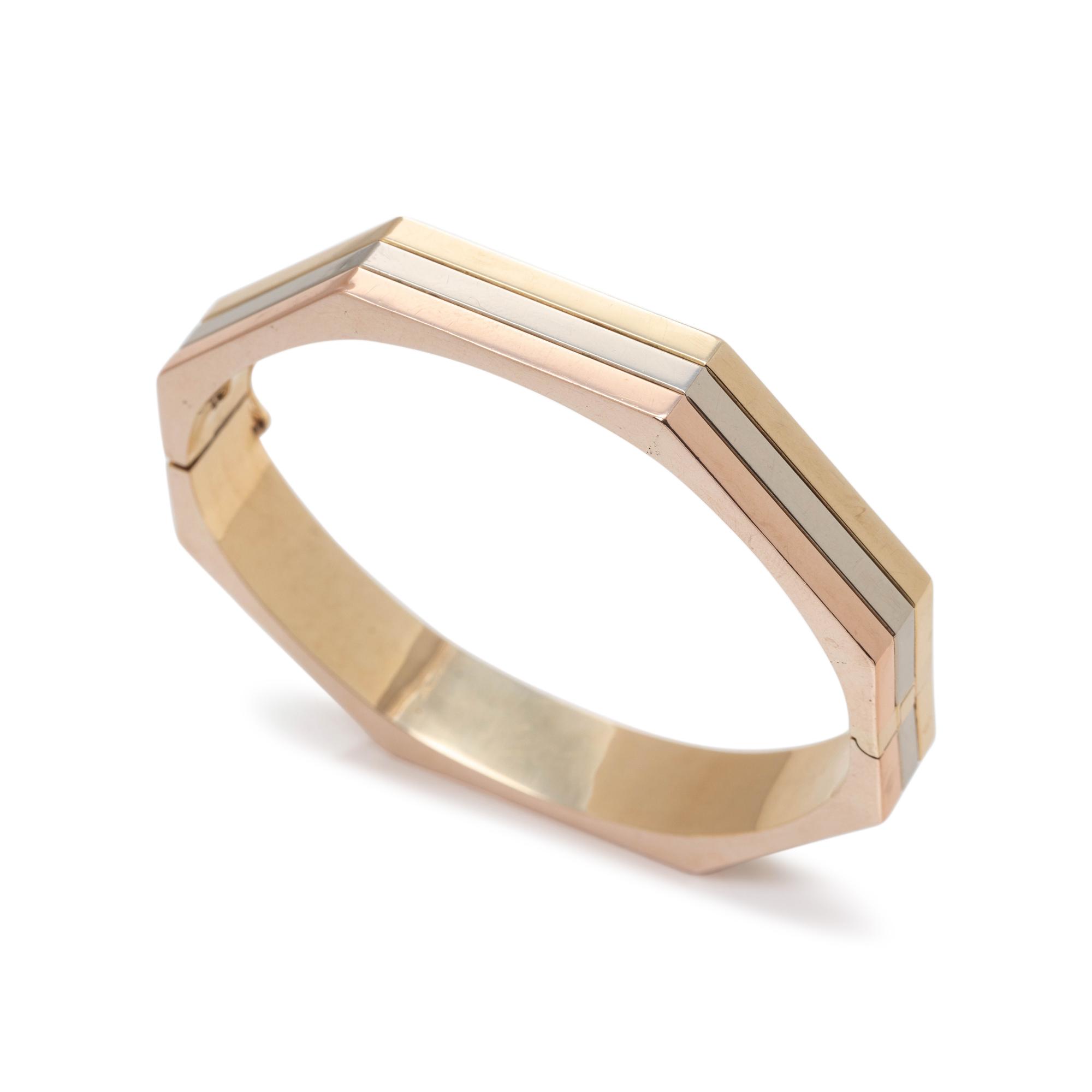 TRICOLOR GOLD BANGLE BRACELET