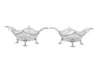 A Pair of Victorian Silver Sweetmeat Baskets