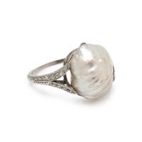ANTIQUE, PEARL AND DIAMOND RING