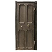 A Cast Iron Safe Door with Frame and Combination 36" W x 4" D x 84" H — United States, 20th Century