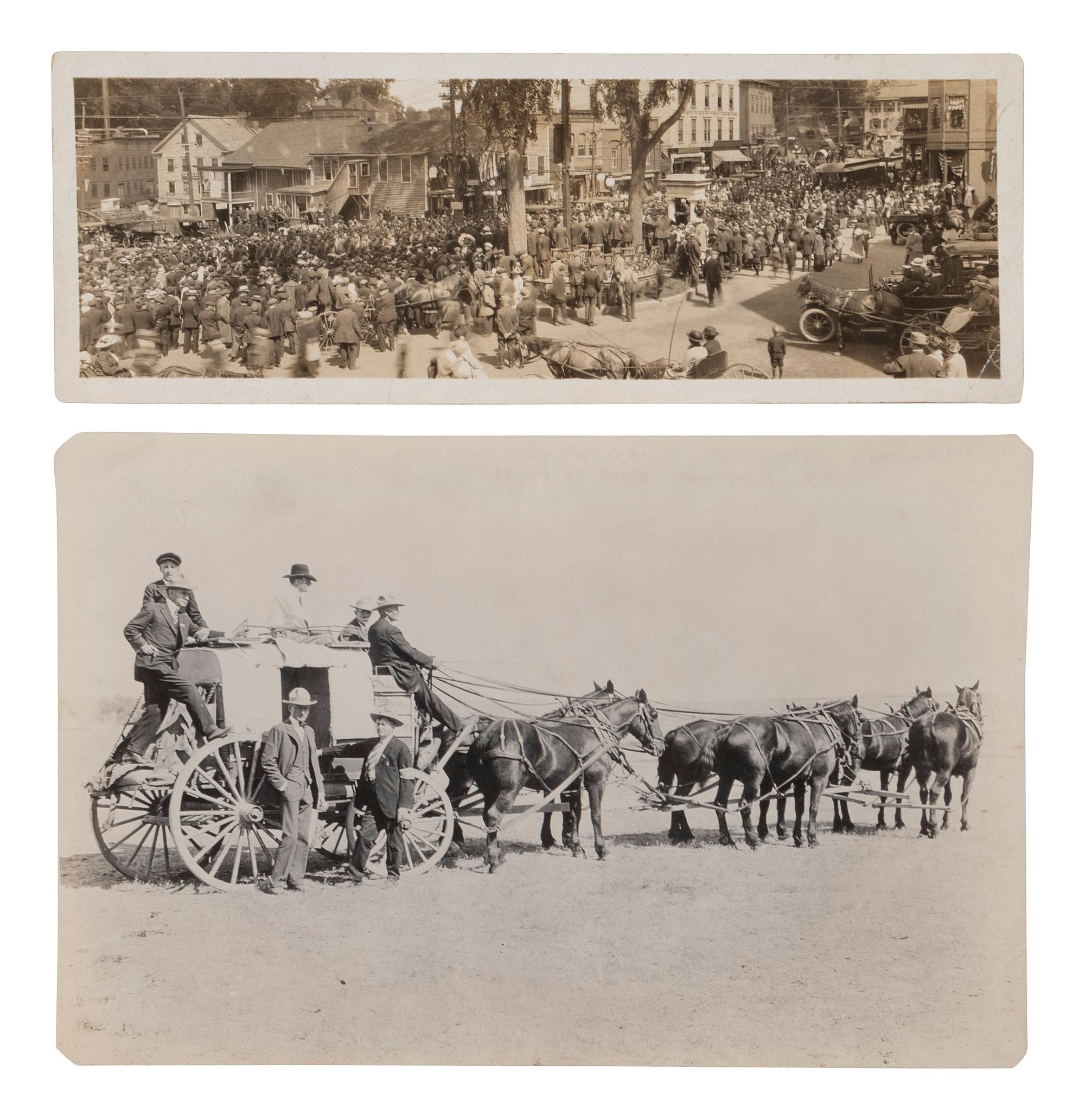 [PRESIDENTS]. A group of photographs and real photo postcards featuring Presidents Theodore Roosevelt, William McKinley, and Calvin Coolidge, comprising: