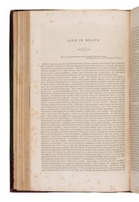 [Poe, Edgar Allan (1809-1849)]. "The Mask of the Red Death: A Fantasy," and 6 other writings. In: Graham's Lady's and Gentleman's Magazine, Vols. XX-XXII . Philadelphia: George R. Graham, January-June, 1842.