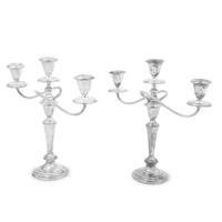 A Group of American Silver Weighted Candlesticks
