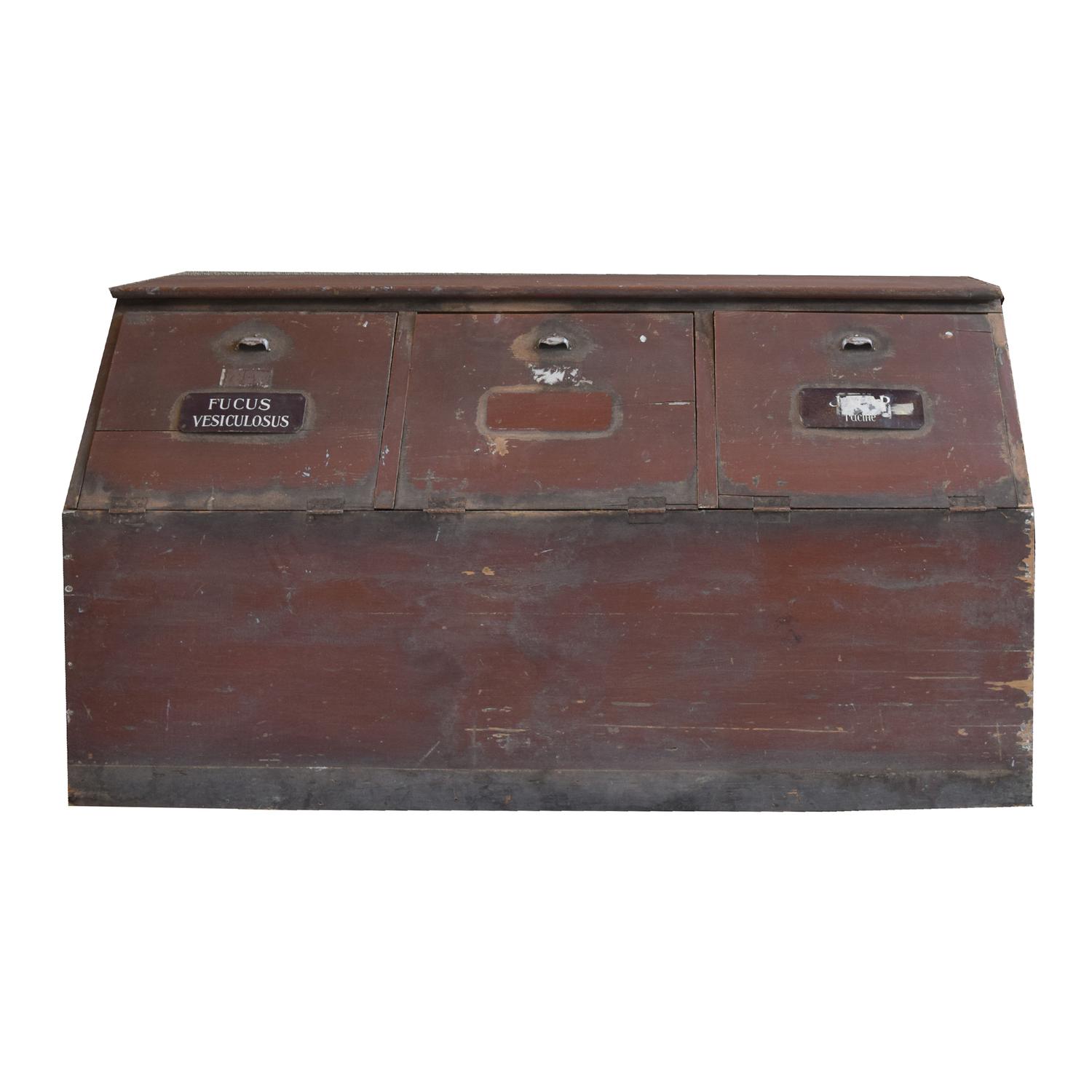A Set of Seven Painted Bins 74" W x 23" D x 40" H — Italy, Early 20th Century