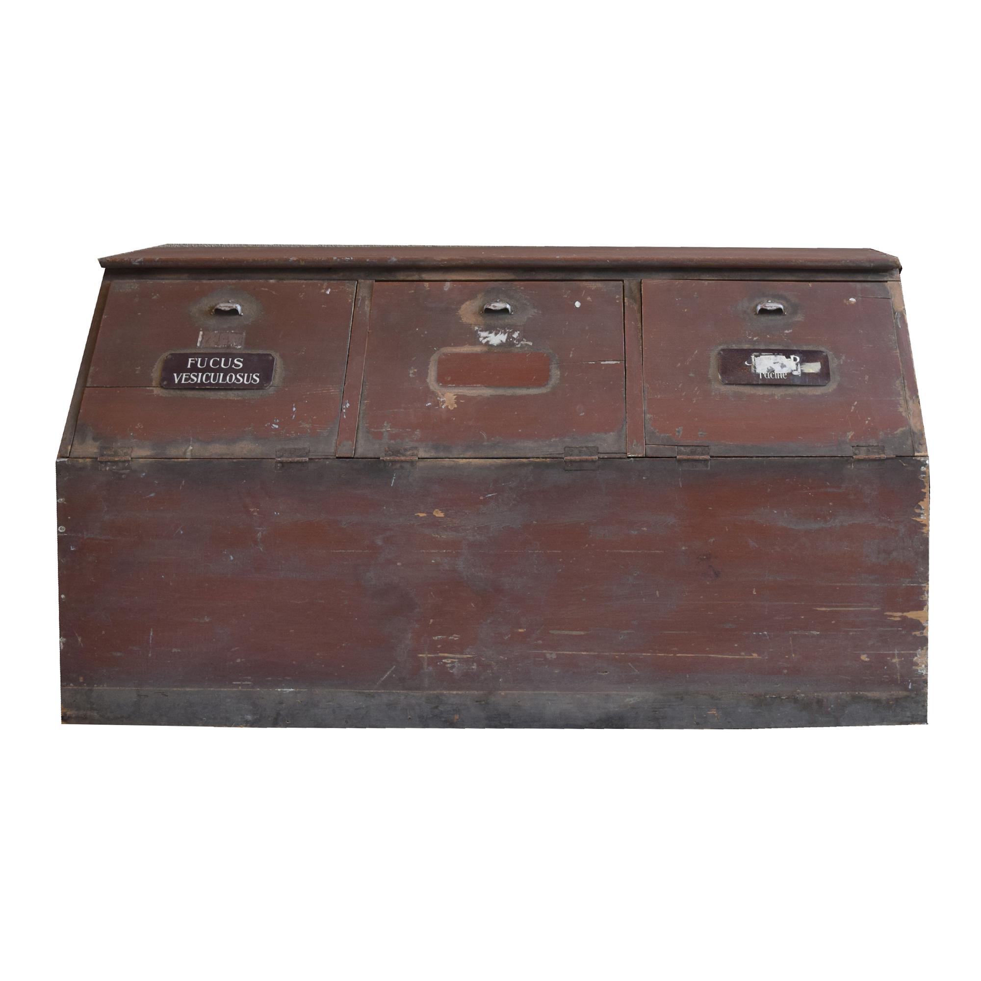 A Set of Seven Painted Bins 74" W x 23" D x 40" H — Italy, Early 20th Century