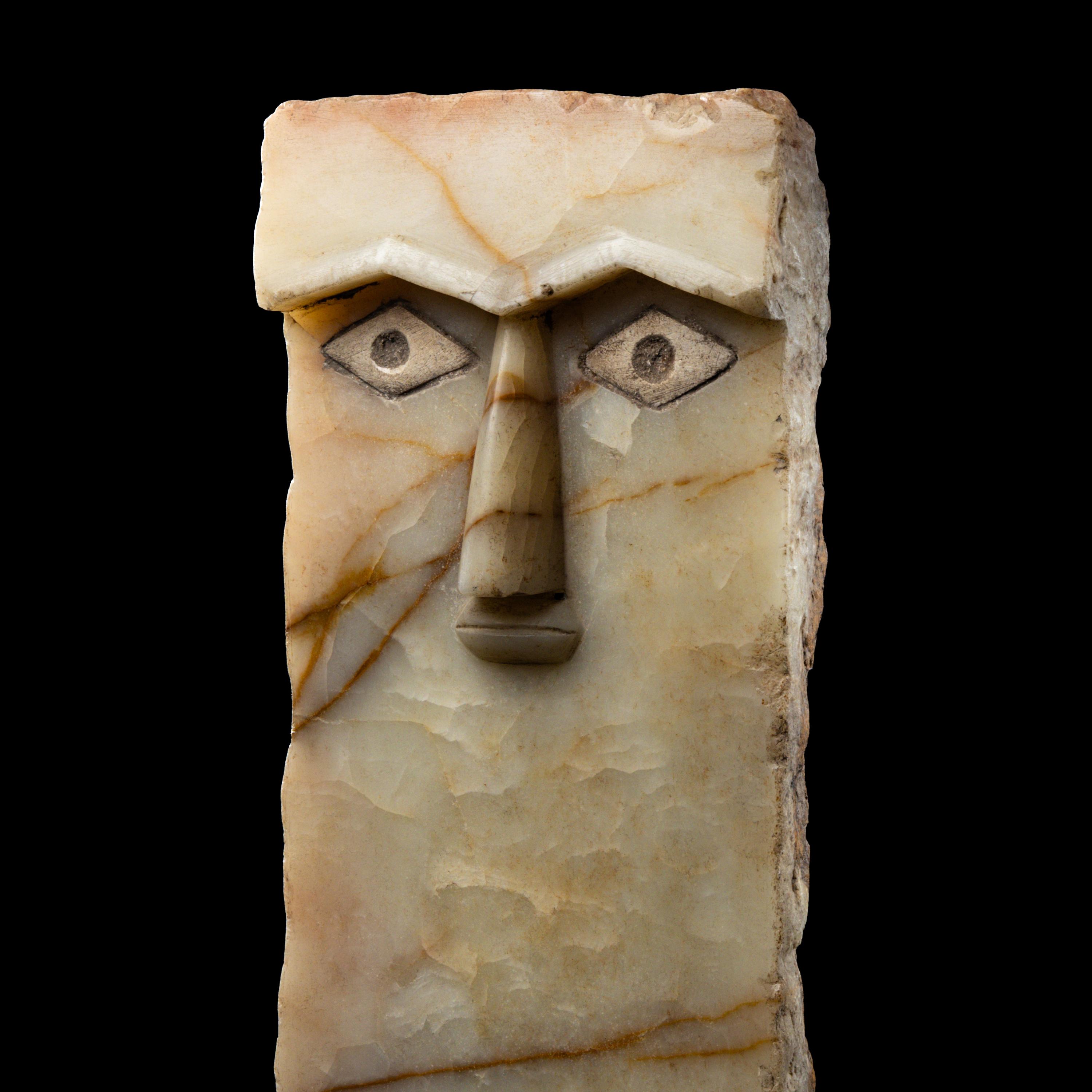 A South Arabian Alabaster Anthropomorphic Stele