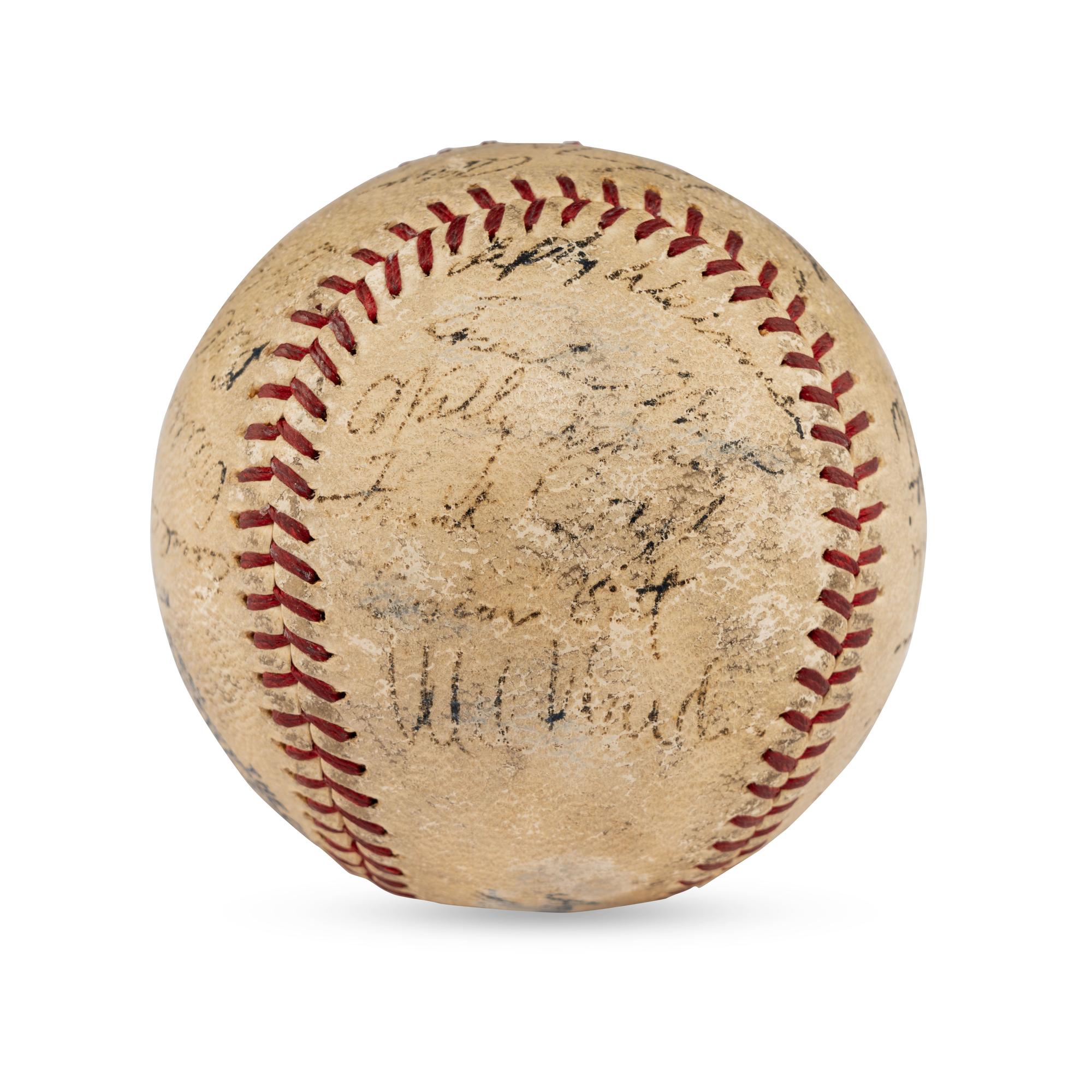 A 1938 Cleveland Indians Team Signed Autograph Baseball (PSA Letter of Authenticity)