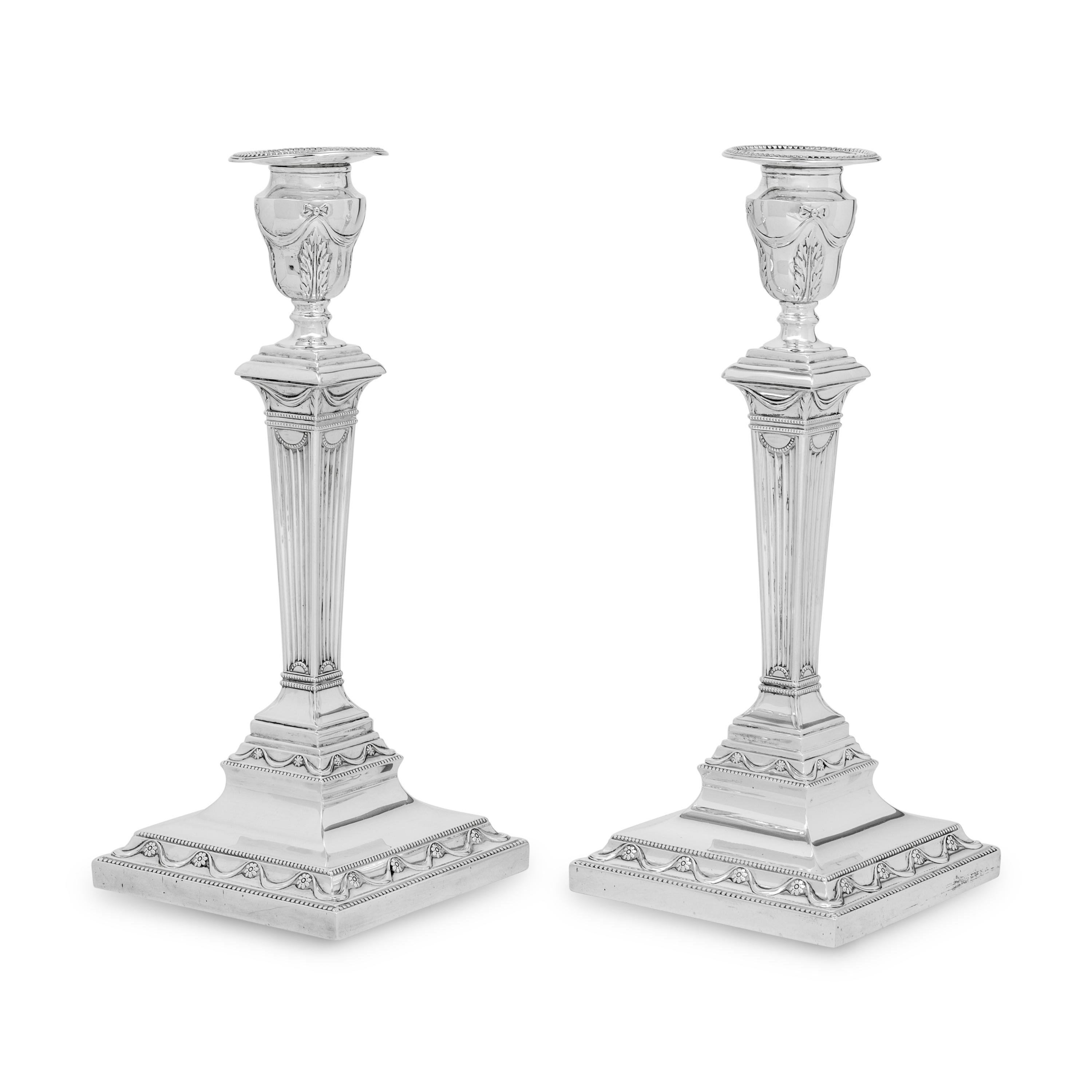A Pair of Victorian Silver Candlesticks