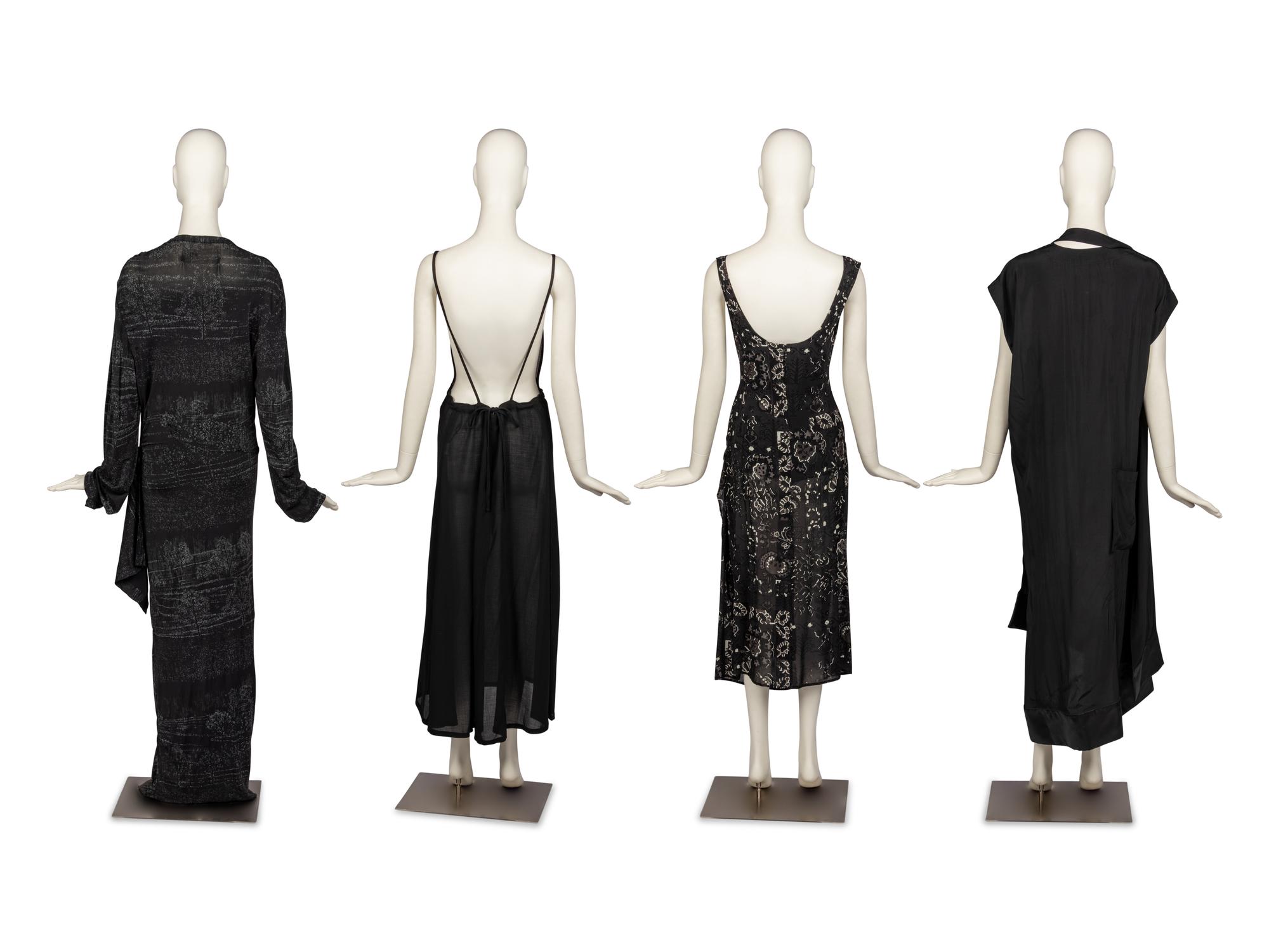Four Dresses by Yohji Yamamoto, Comme des Garçons, Jil Sander, and Issey Miyake, 1980-90s