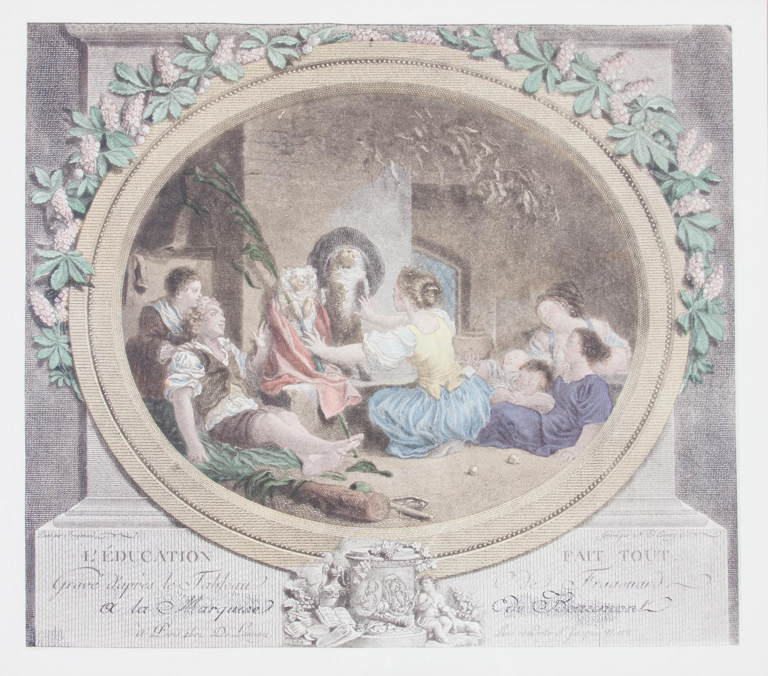A Handcolored Engraving 11 1/4 x 12 3/4 inches. — AFTER JEAN HONORE FRAGONARD