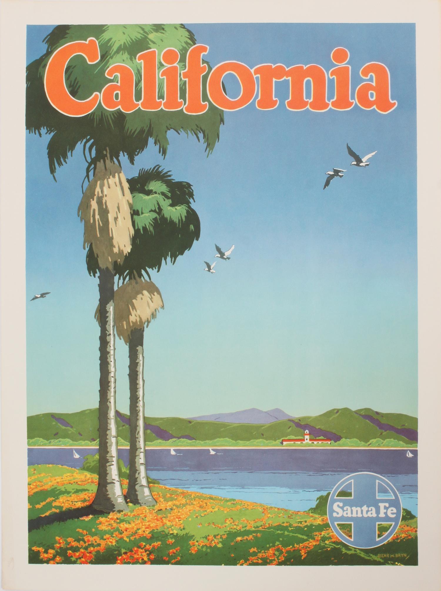Three Santa Fe Railway Travel Posters Each 24 x 18 inches.