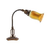 A Steuben Glass Desk Lamp Height of shade 6 inches, height overall 14 1/8 inches.