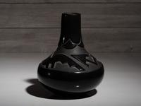 Carved Blackware Pottery Vase, with Avanyu