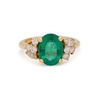 EMERALD AND DIAMOND RING