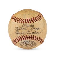 A 1938 Chicago Cubs Team Signed Autograph Baseball Featuring Dizzy Dean and Gabby Harntett (Beckett Authentication Services)