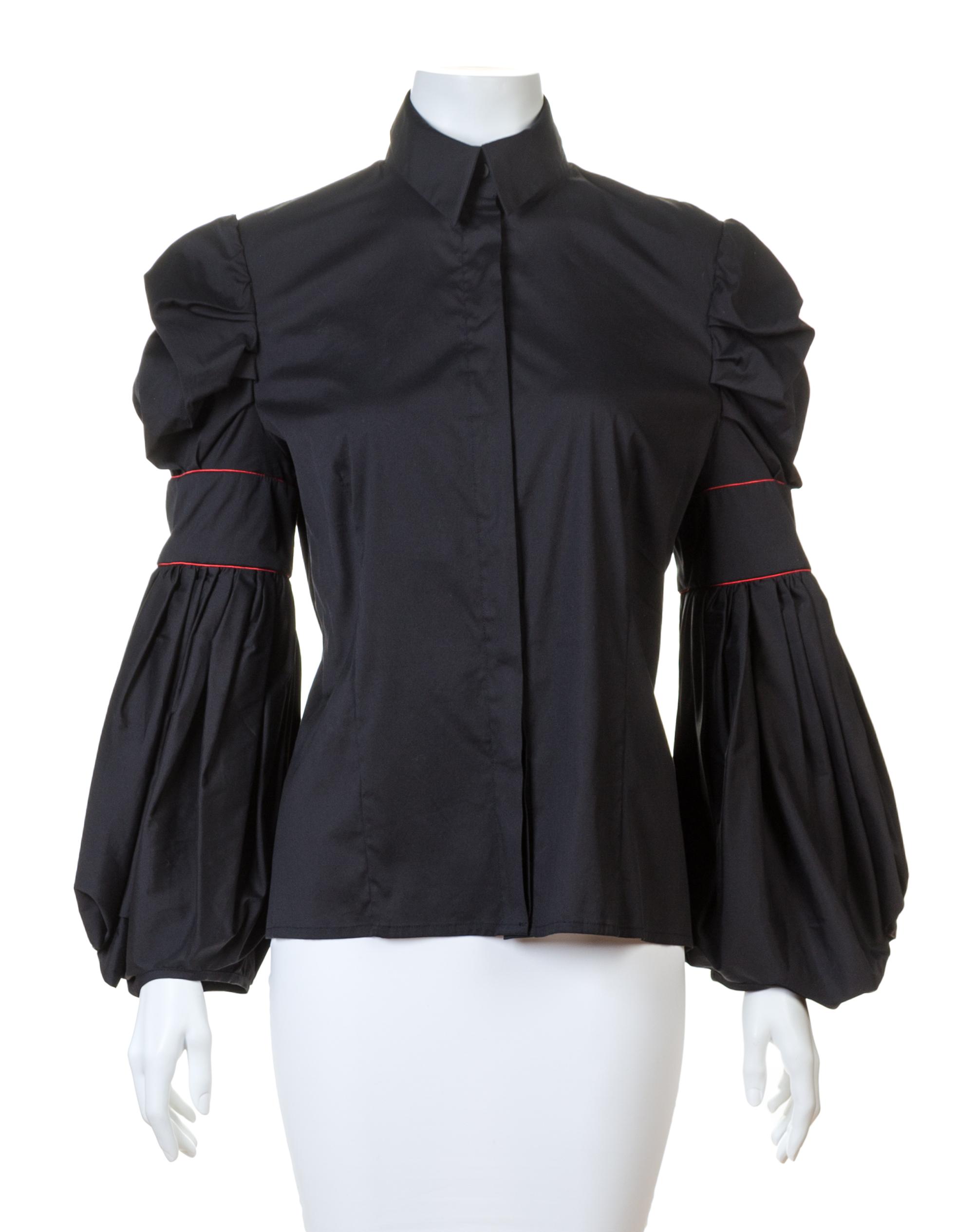 A Boudicca Black Cotton Blouse, Size 14.