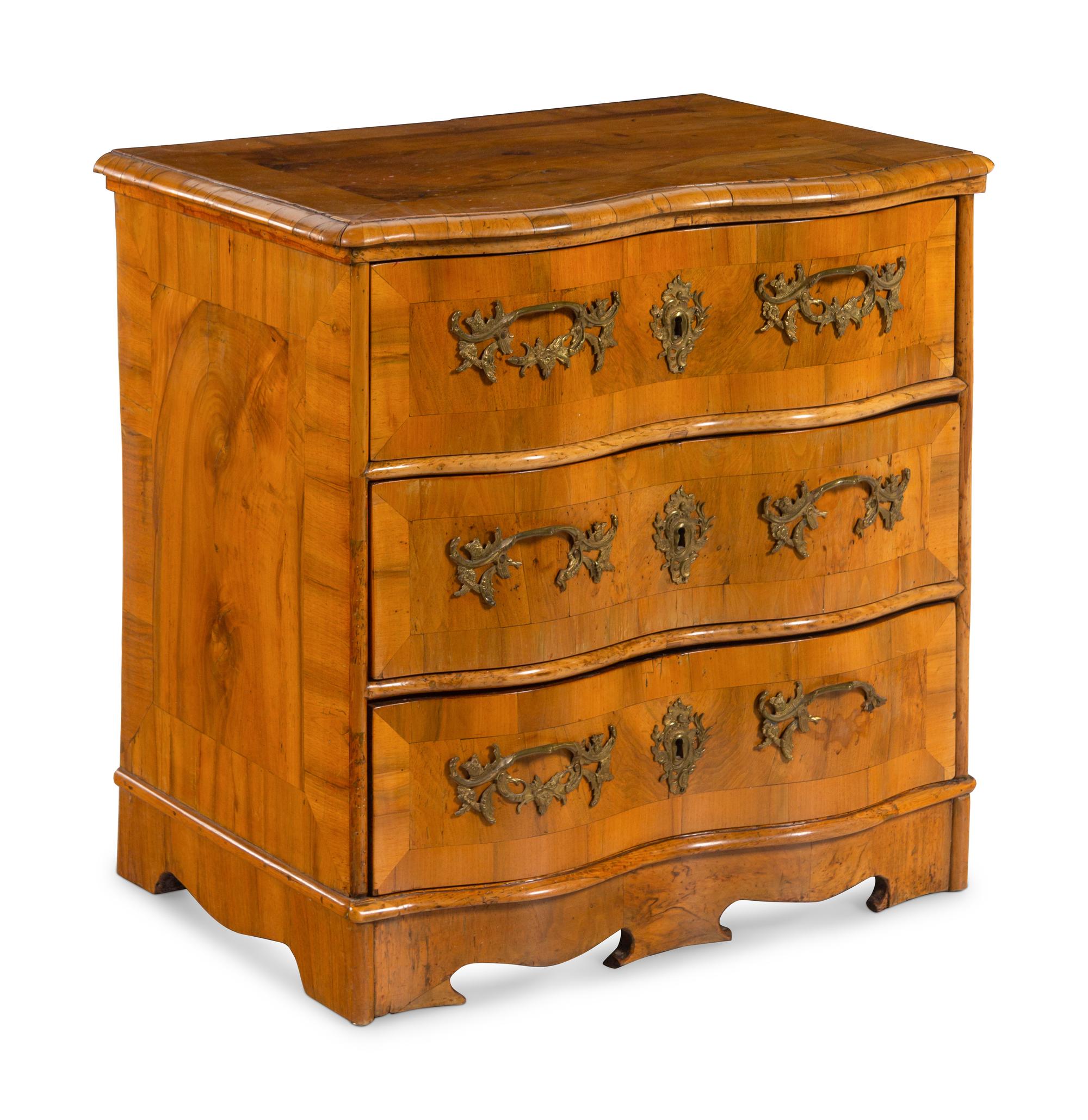 A German or Austrian Burl Walnut Commode