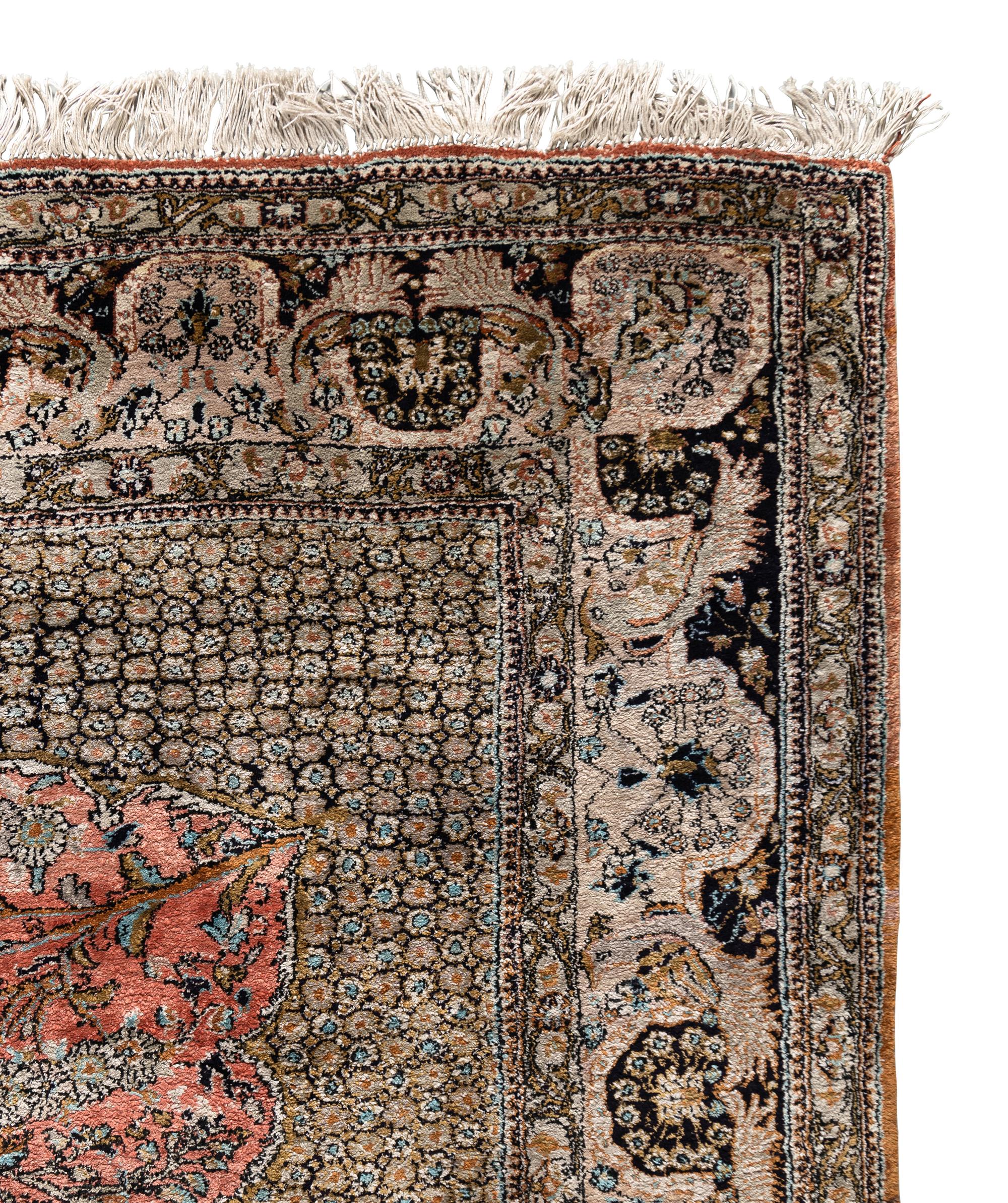 A Qom Silk Rug