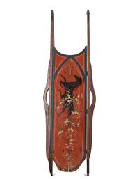 A Horse Decorated Polychrome Painted Sled
