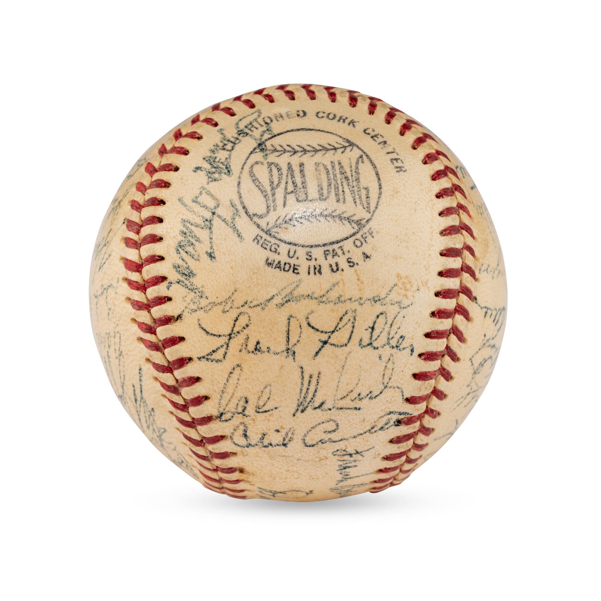 A 1951 Chicago Cubs Team Signed Autograph Baseball Featuring Frank Frisch (PSA Letter of Authenticity),