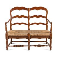 A Provincial Style Rush-Seat Bench