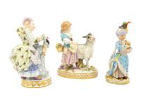 A Group of Meissen Porcelain Girls