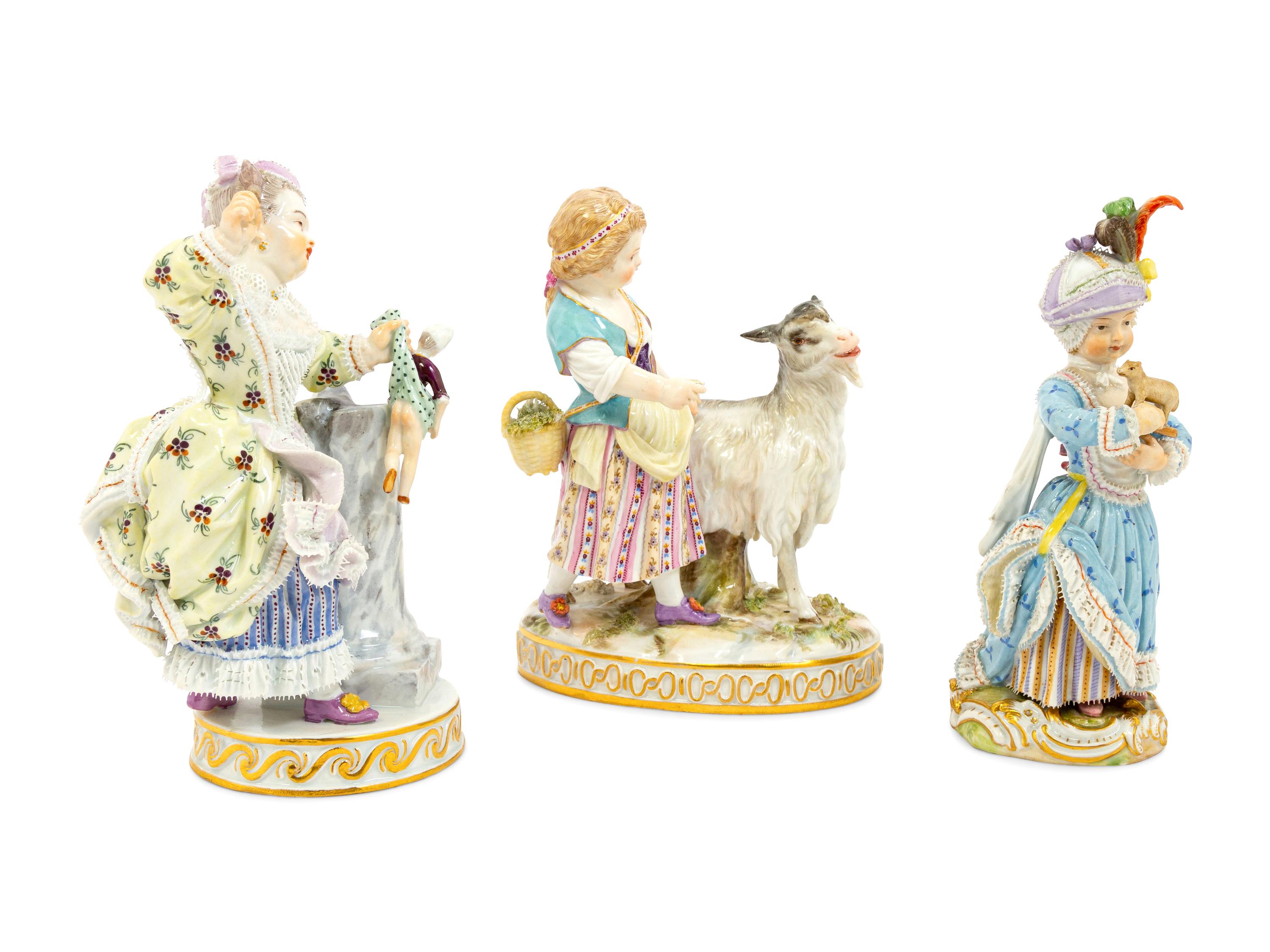 A Group of Meissen Porcelain Girls