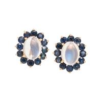 MOONSTONE AND SAPPHIRE EARCLIPS