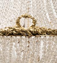 An Empire Style Gilt Bronze and Beaded Glass Chandelier