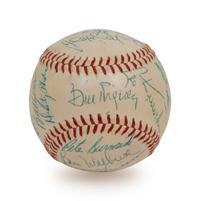 A 1956 New York Giants Team Signed Autograph Baseball Including Willie Mays (BAS Beckett Authentication Services Certified),