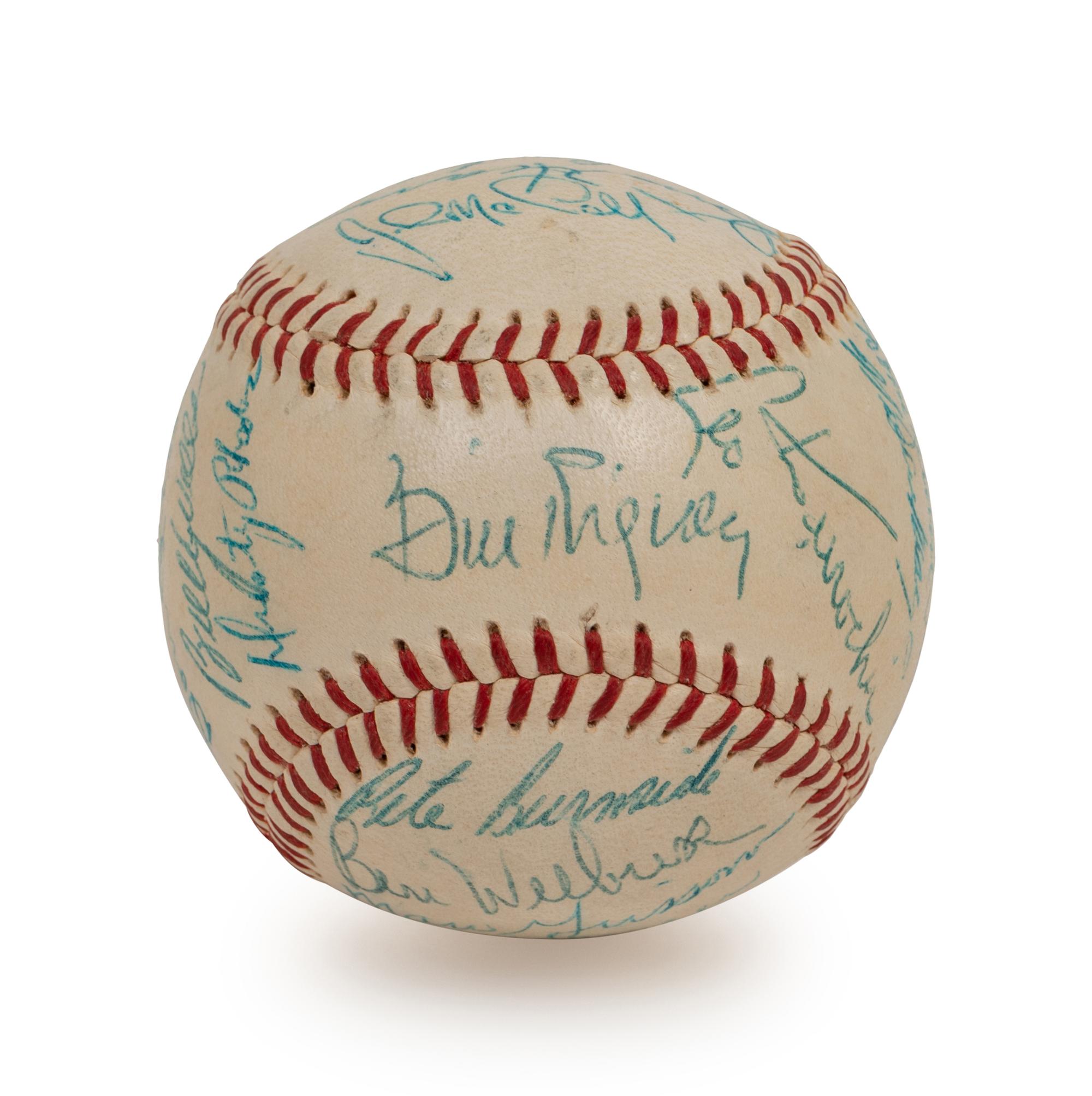 A 1956 New York Giants Team Signed Autograph Baseball Including Willie Mays (BAS Beckett Authentication Services Certified),