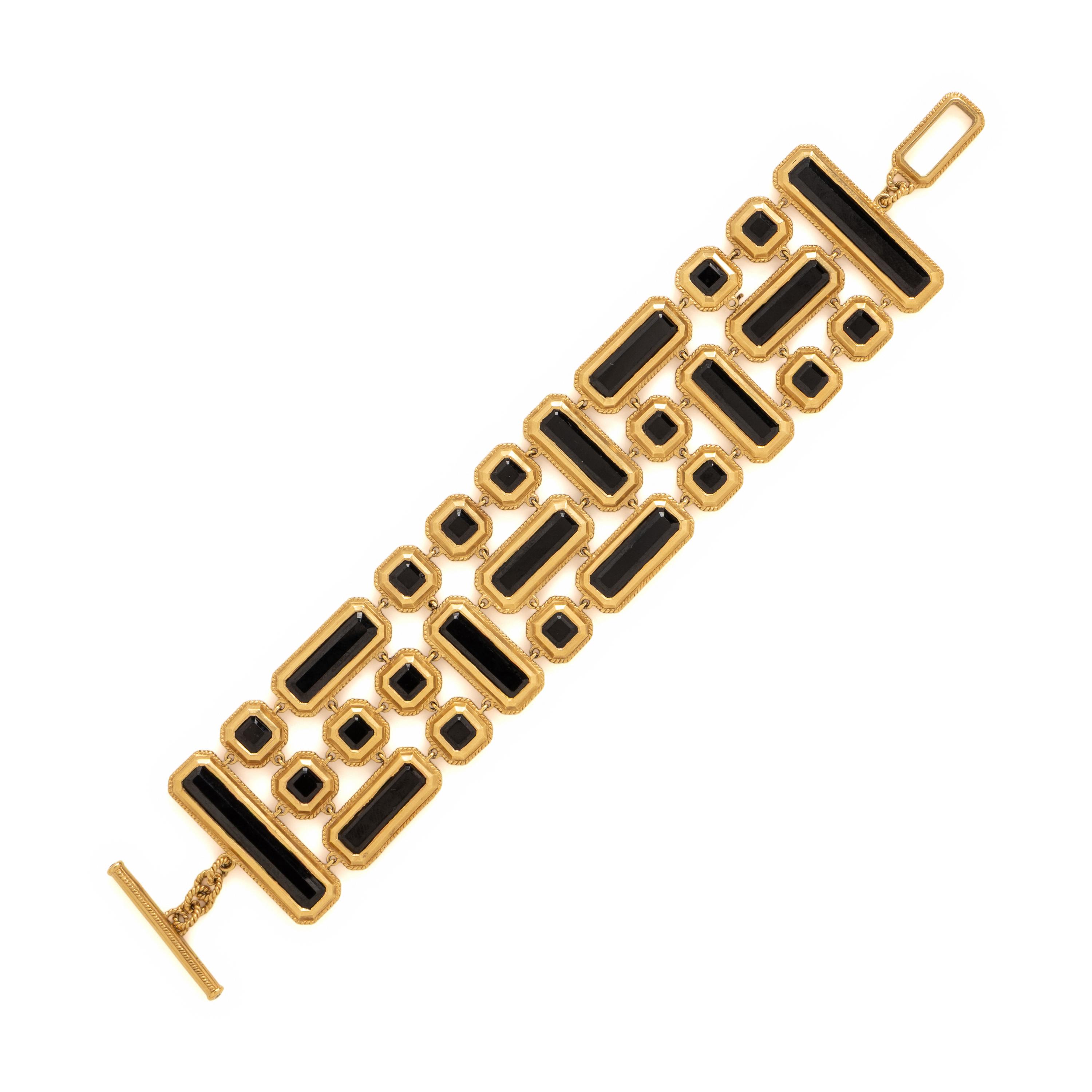 Monica Rich Kosann, Yellow Gold and Onyx Bracelet