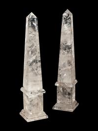 A Pair of Rock Crystal Obelisks