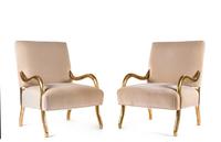 Pair of Rockefeller Lounge Chairs Mattaliano, USA