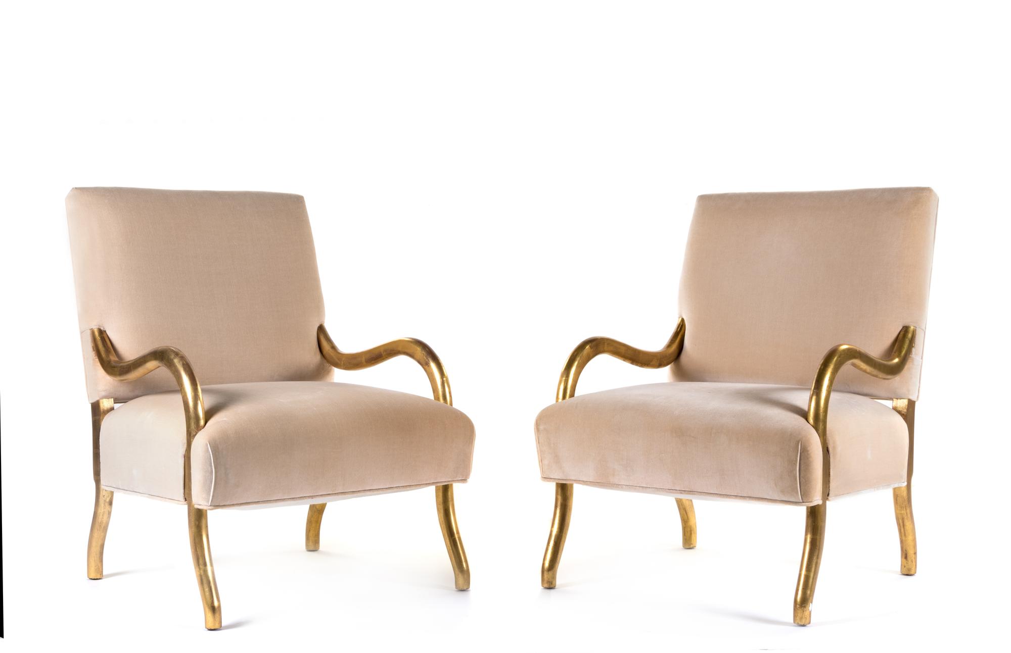Pair of Rockefeller Lounge Chairs Mattaliano, USA