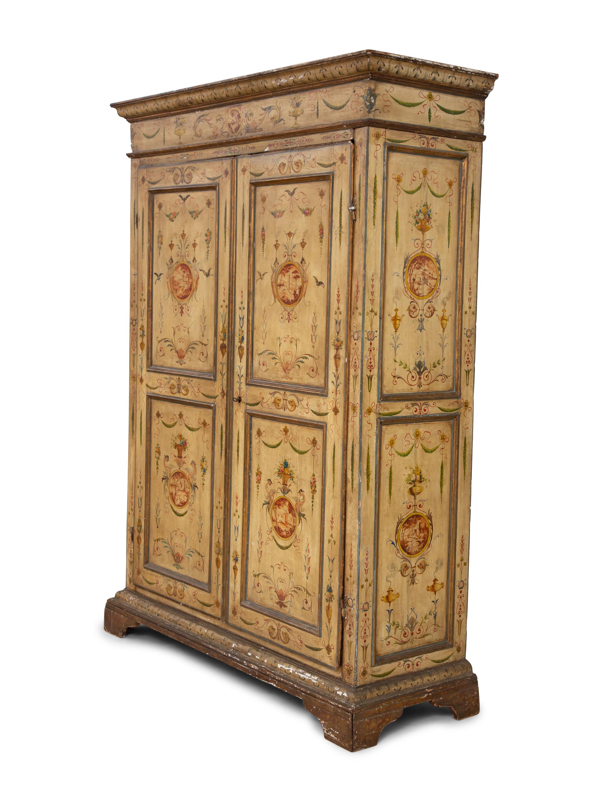 A Venetian Style Painted Armoire