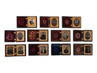 [EARLY PHOTOGRAPHY]. 22 ninth plate Union cases, including geometric, floral, and figural designs.