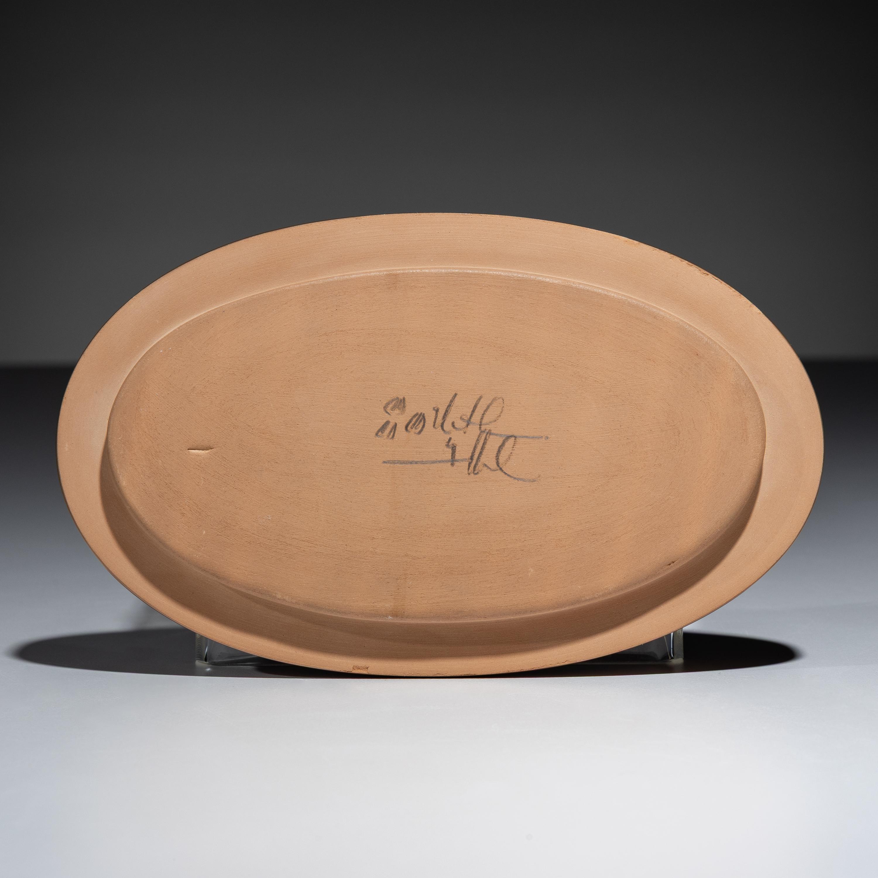 Redware Carved Pottery Lid
