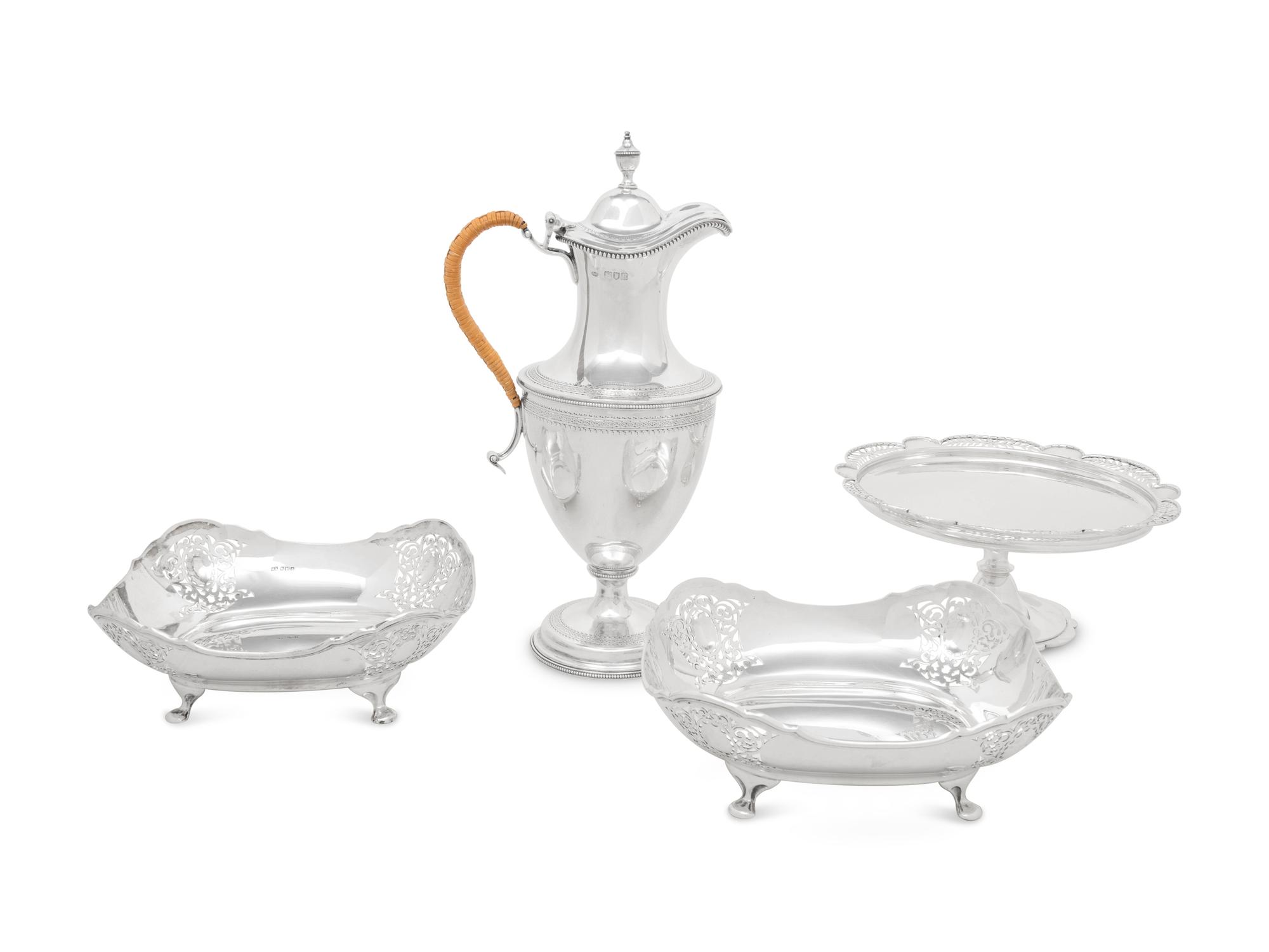 An Assembled Group of English Silver Table Articles