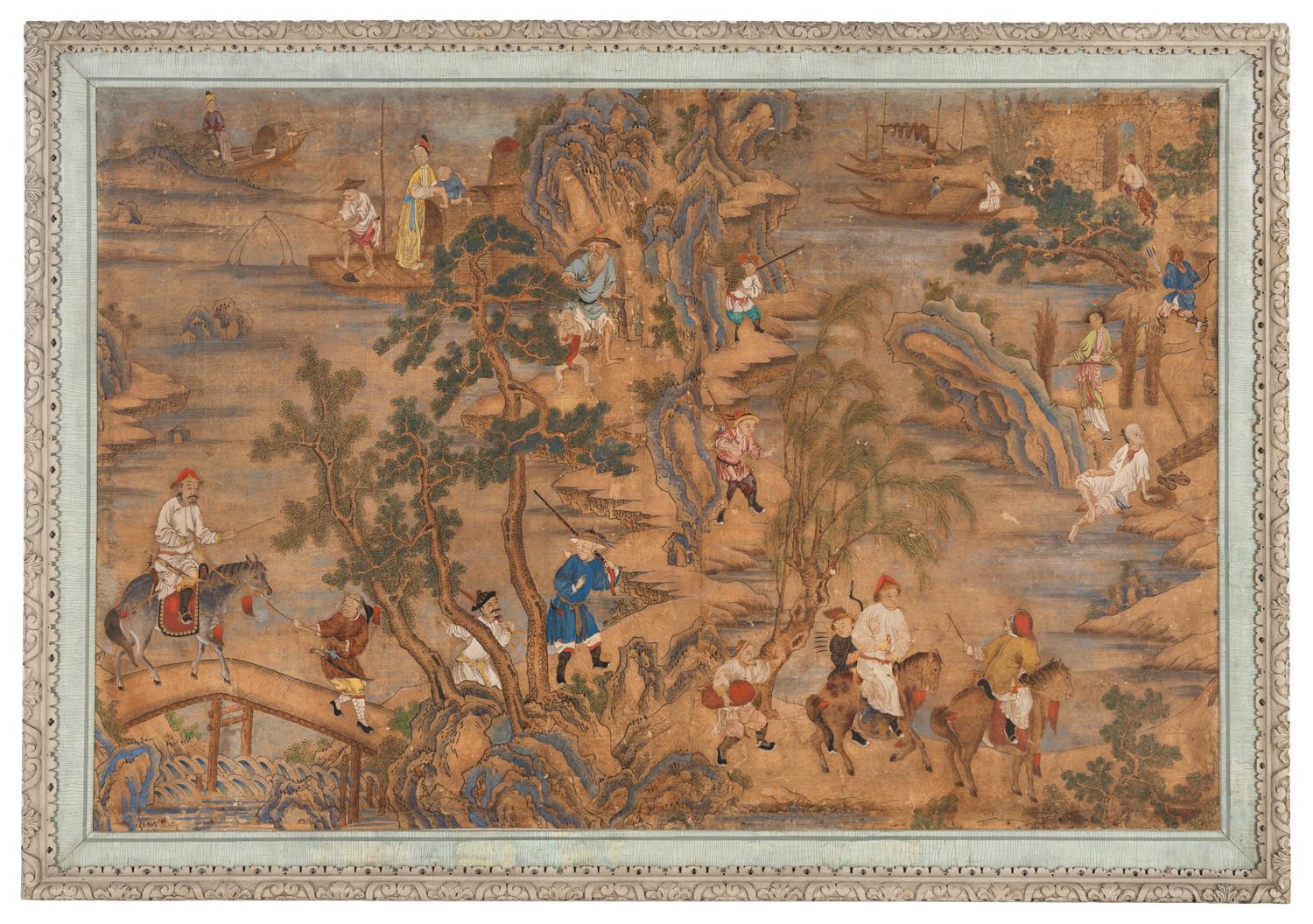 A Chinese Painting Depicting A Hunting Scene