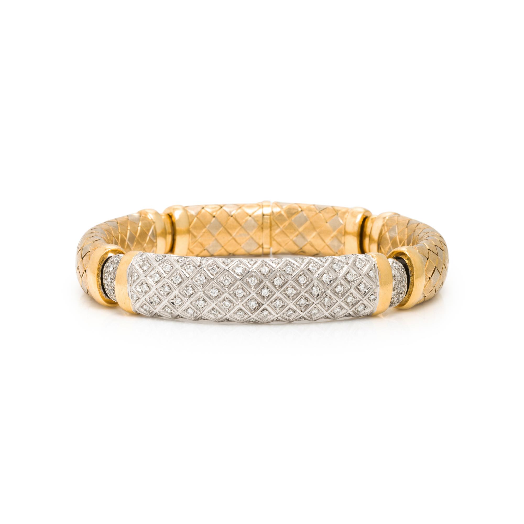 Diamond and Bicolor Gold Bracelet