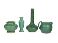 A Group of Four Green-Glazed Ceramic Vessels