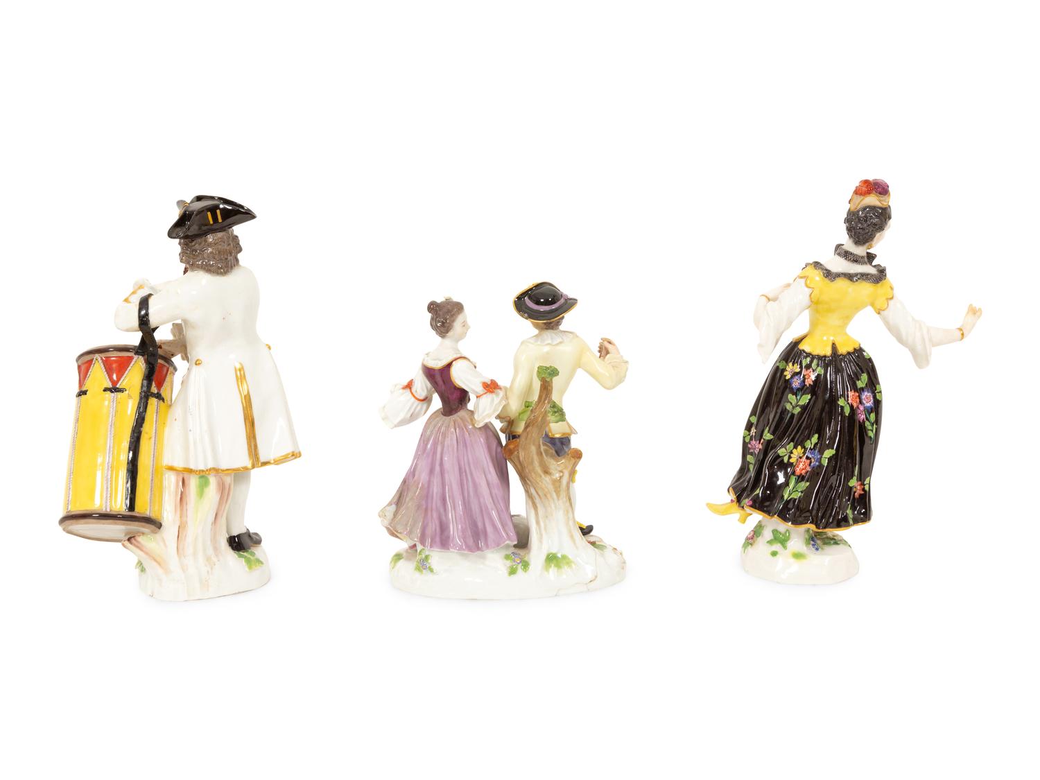 Three Meissen Jubilee Porcelain Figures