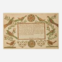 Frances Portzline (1771-1857), York County, PA A Fraktur birth and baptism record for Wilhelmina Portzline