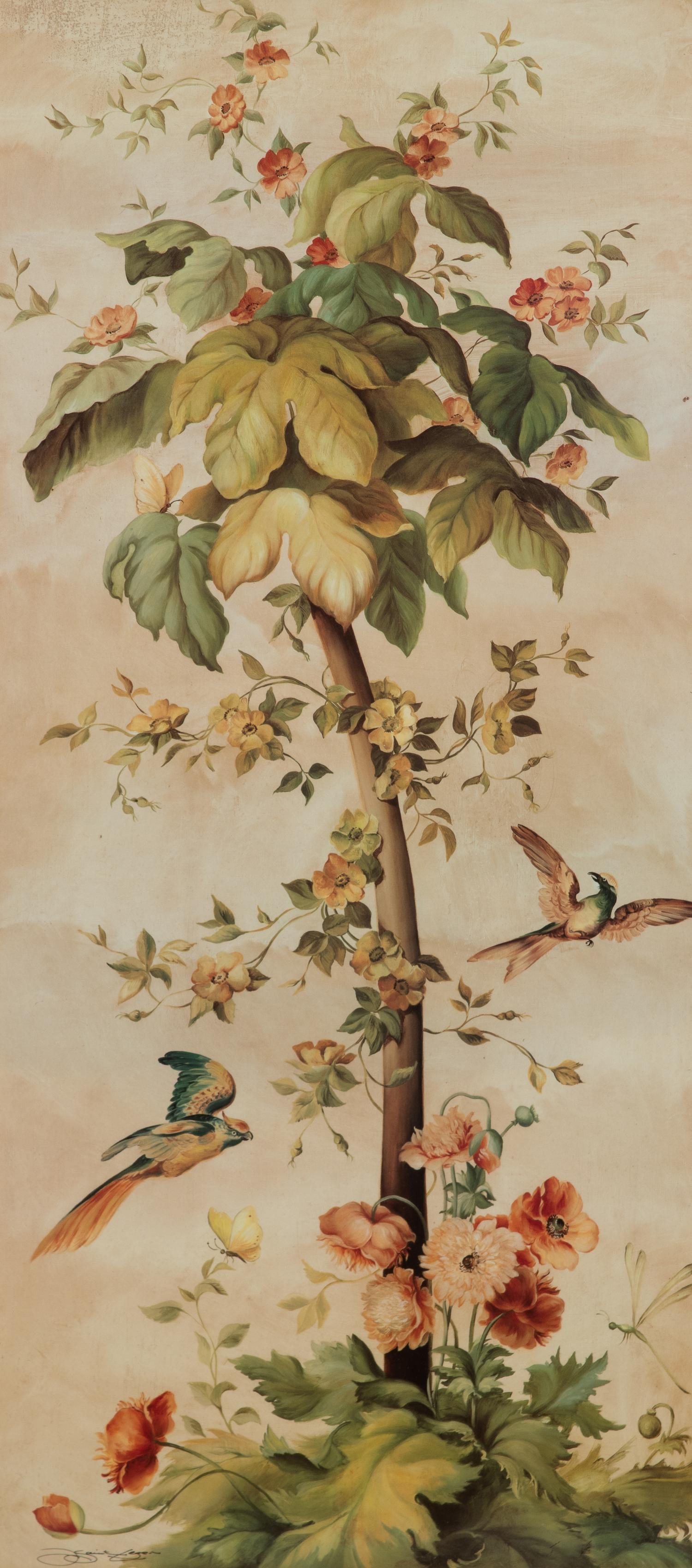 A Group of Three French Botanicals Framed 48 x 26 1/2 inches. — 20TH CENTURY