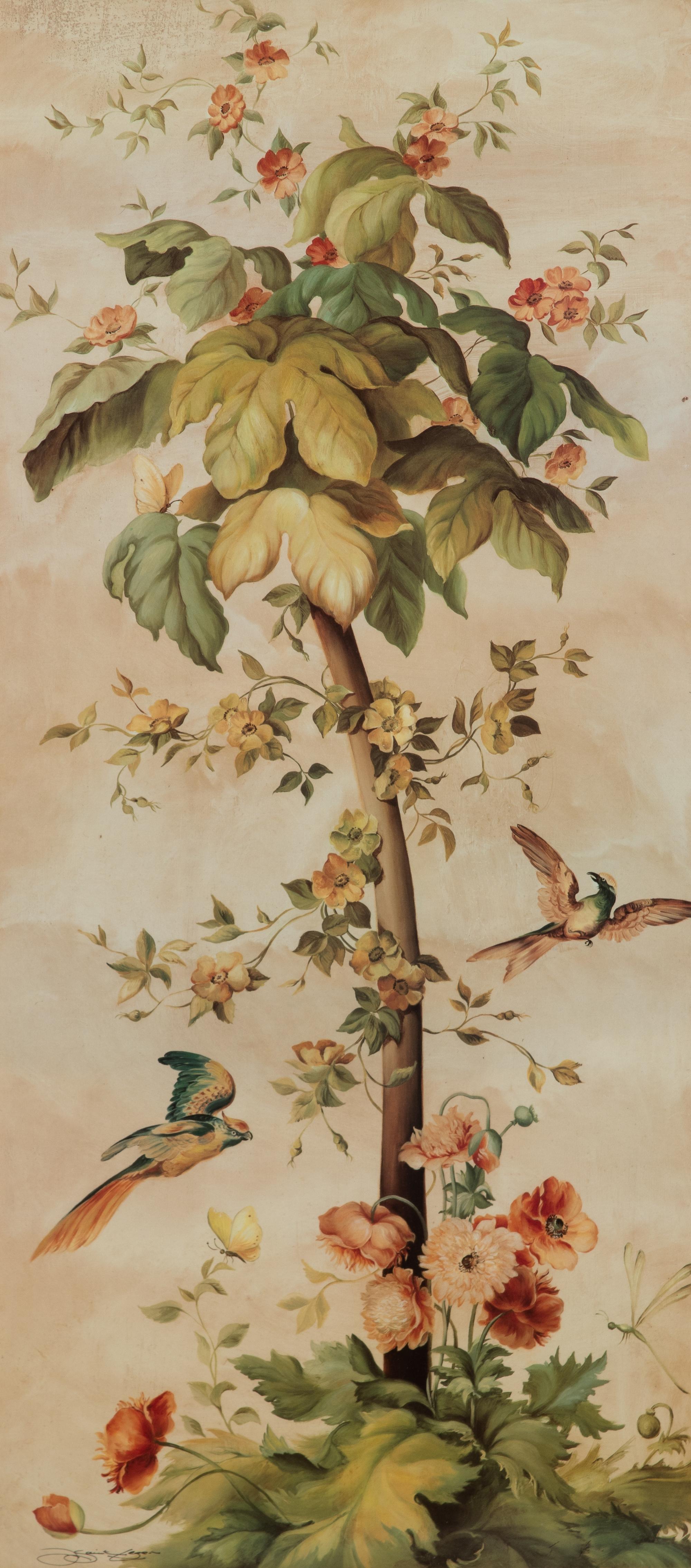 A Group of Three French Botanicals Framed 48 x 26 1/2 inches. — 20TH CENTURY