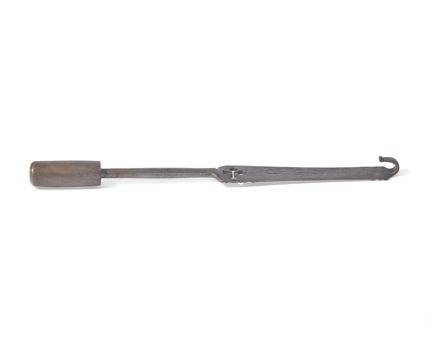 A Wrought Iron Ruffling Instrument or Fire Poker, French or Flemish, 18th Century