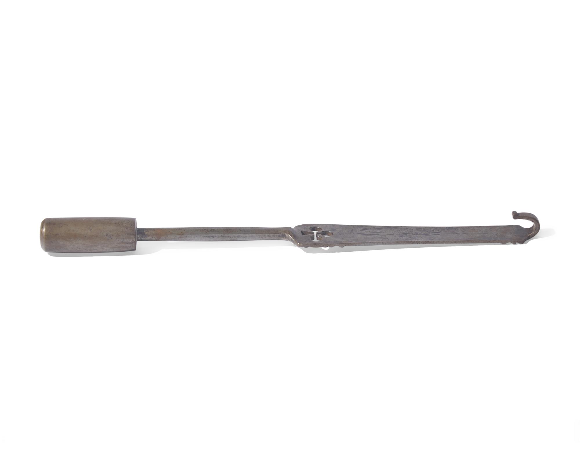 A Wrought Iron Ruffling Instrument or Fire Poker, French or Flemish, 18th Century