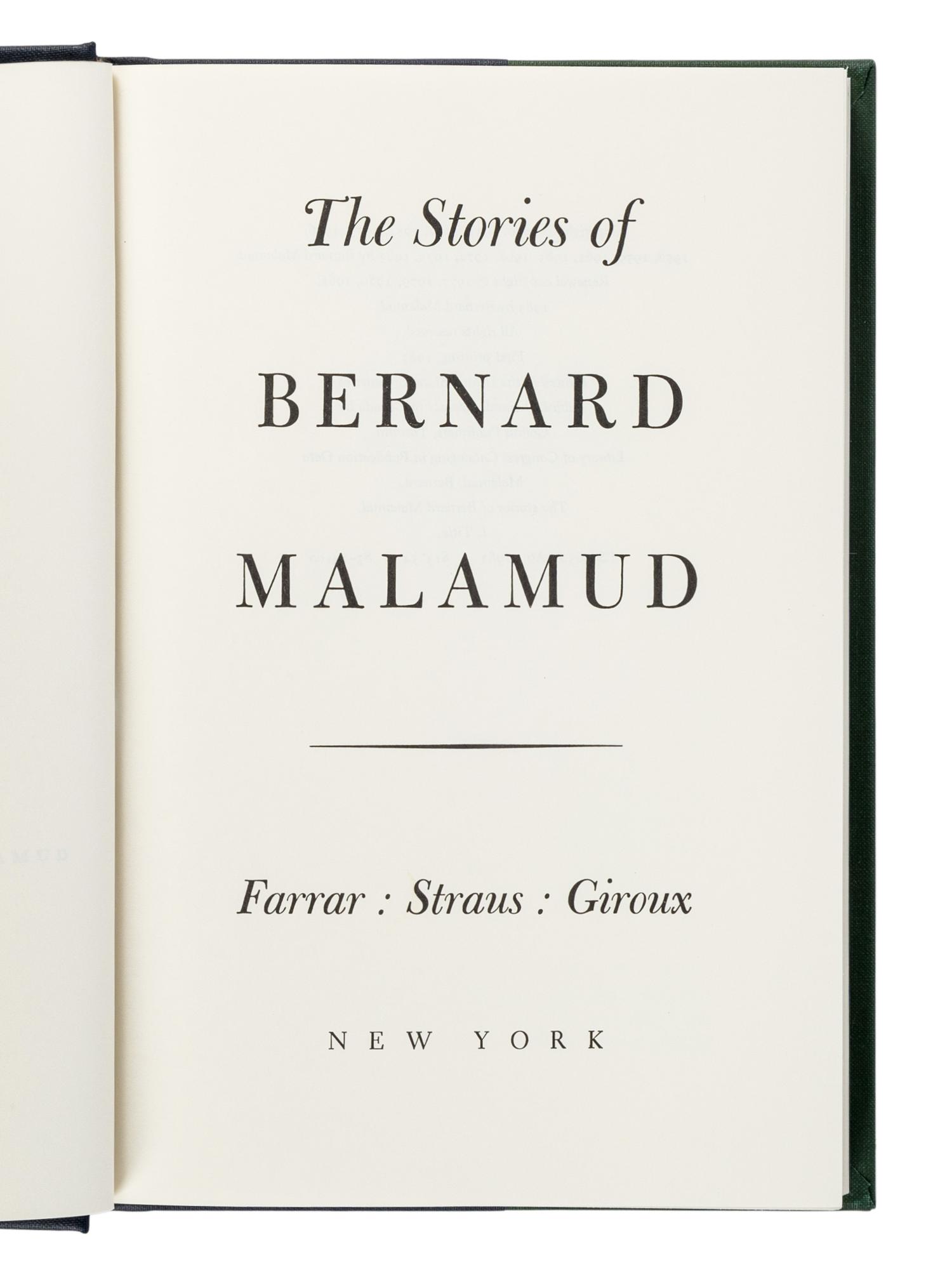 MALAMUD, Bernard (1914-1986). A group of 6 works, comprising: