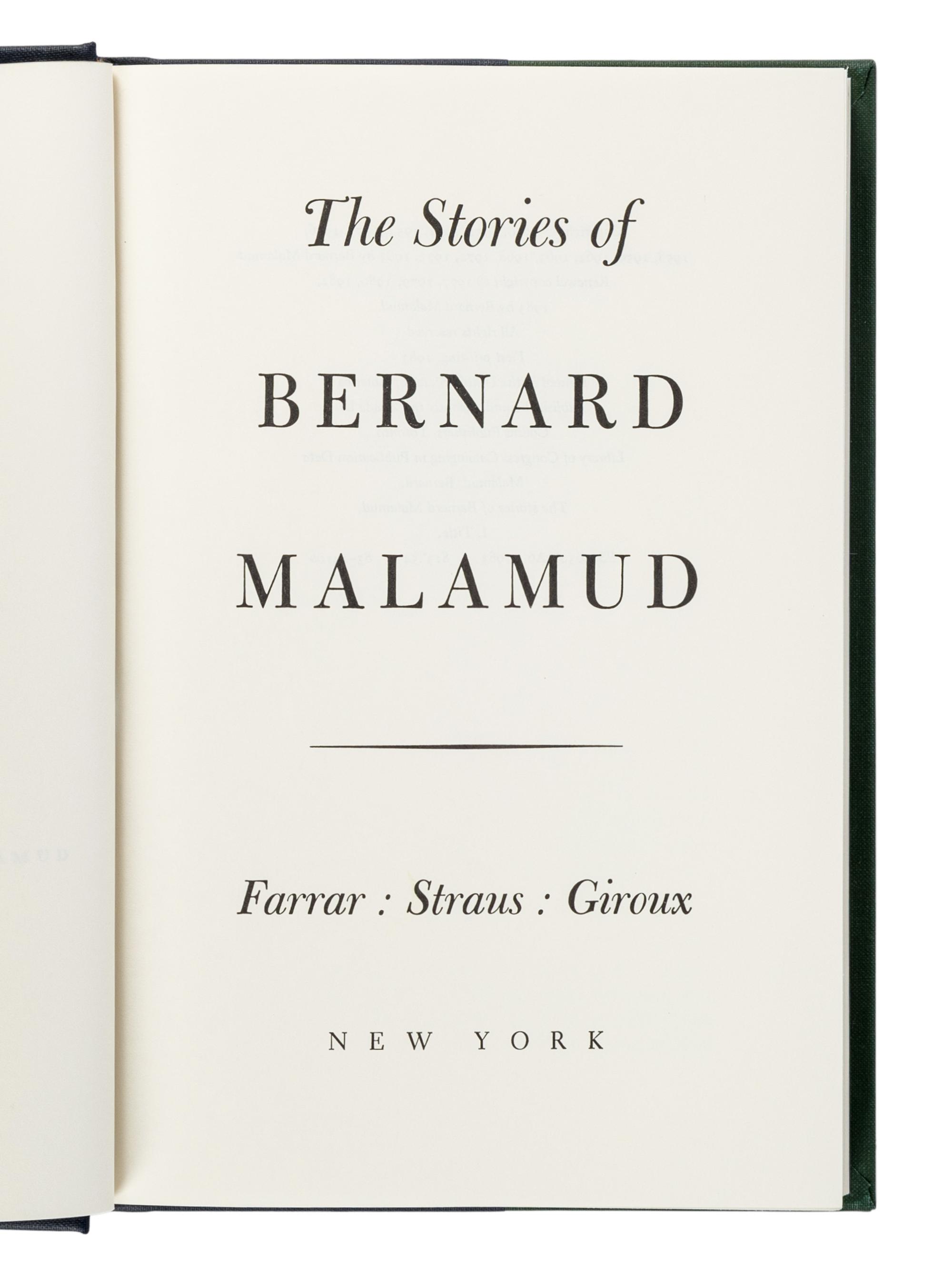 MALAMUD, Bernard (1914-1986). A group of 6 works, comprising: